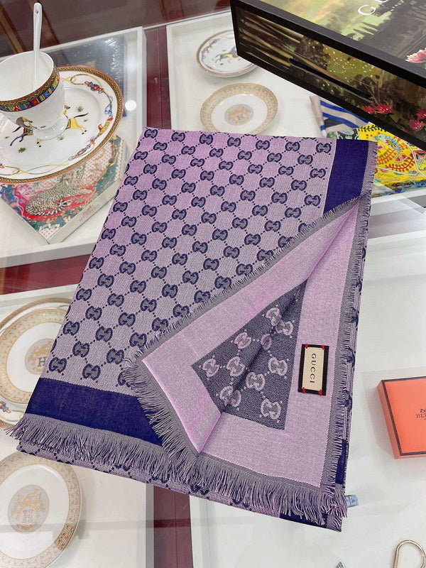 Gucci Scarf Pink with Blue