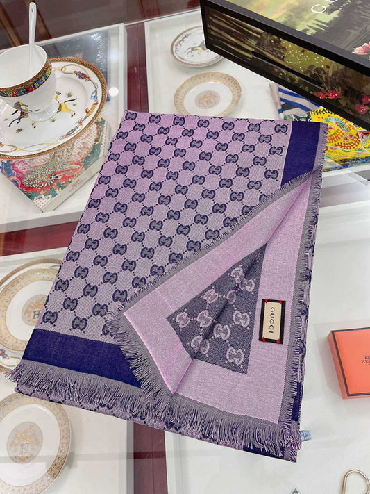 Gucci Scarf Pink with Blue