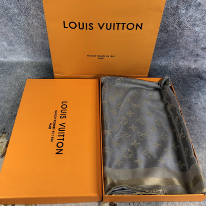 Louis Vuitton Scarf Grey Silk