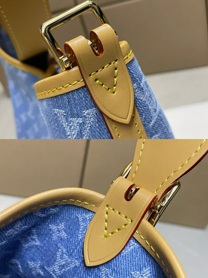 Louis Vuitton Denim Tote Carry All Shoulder Bag